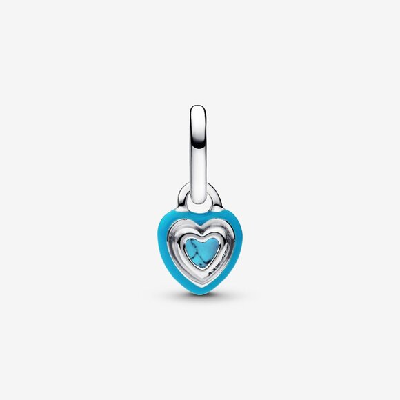 Pandora Turquoise-coloured Heart Mini Dangle Charm - Picture 2 of 6